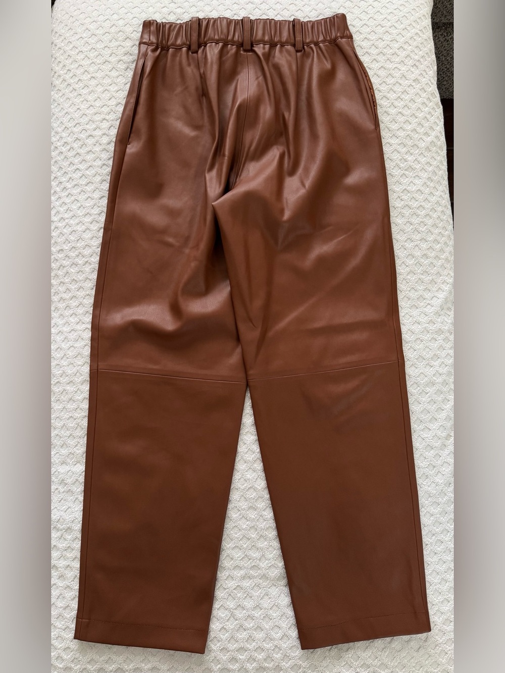 Brochu Walker The Stone Vegan Leather Cropped Pant Cognac Brown XS Tapered Leg - Picture 8 of 16